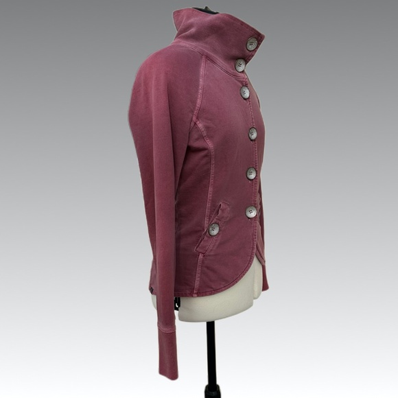Vintage prAna Breathe Jacket Women XS Mauve Big Button Organic Cotton Boho Indie - Picture 4 of 11